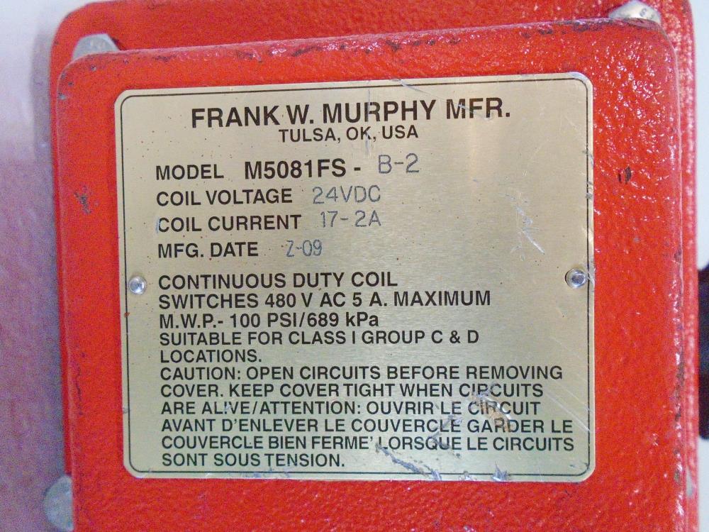 Murphy 2" NPT Fuel Gas Shut-Off Valve M5081FS-B-2